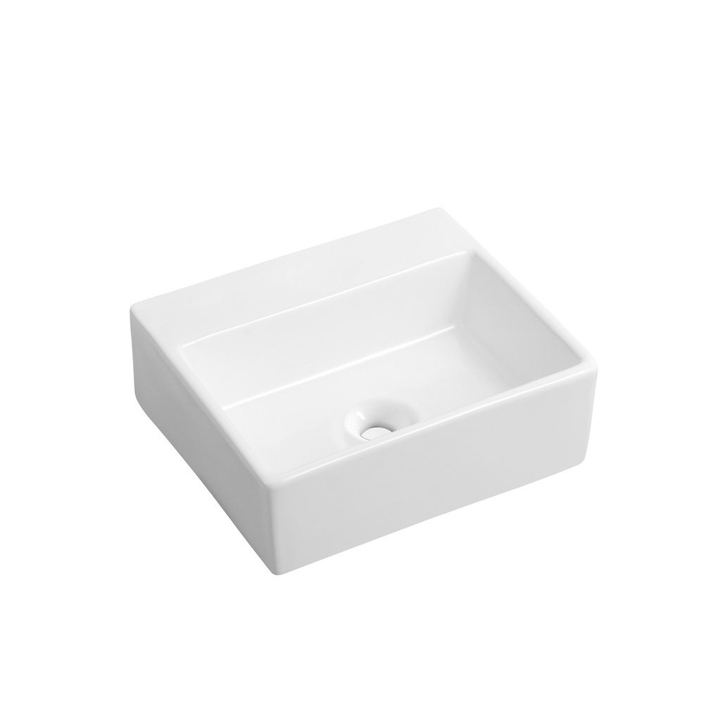 LINI HANDWASCHBECKEN – OHNE ÜBERLAUF – OHNE Hahnloch – KERAMIK – 33,5 x 11,5 x 29 cm – glänzendes Weiß