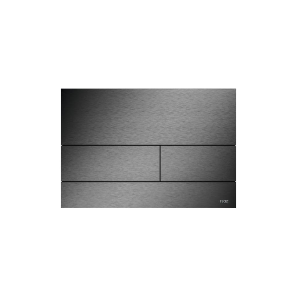 TECESQUARE II METALL-WC-BEDIENPLATTE FÜR DUO-FLUSH-TECHNOLOGIE, GEBÜRSTETES SCHWARZES CHROM (MIT ANTI-FINGERPRINT)
