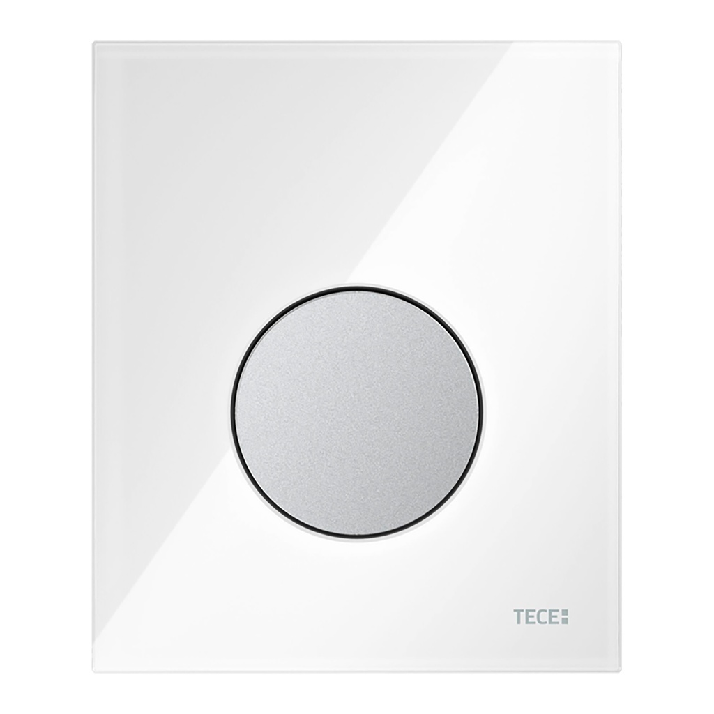 TECELOOP GLAS-URINAL-BEDIENPLATTE INKL. KARTUSCHE - GLÄNZENDES WEISSES GLAS - MATTCHROM-SCHLÜSSEL