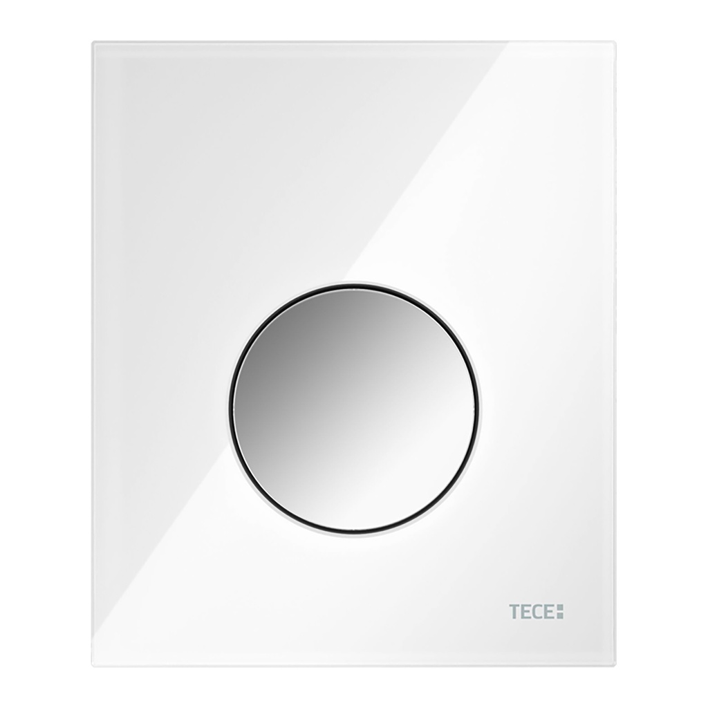 [9242660] TECELOOP GLAS-URINAL-BEDIENPLATTE INKL. KARTUSCHE - GLÄNZENDES WEISSES GLAS - GLÄNZENDER CHROM-SCHLÜSSEL