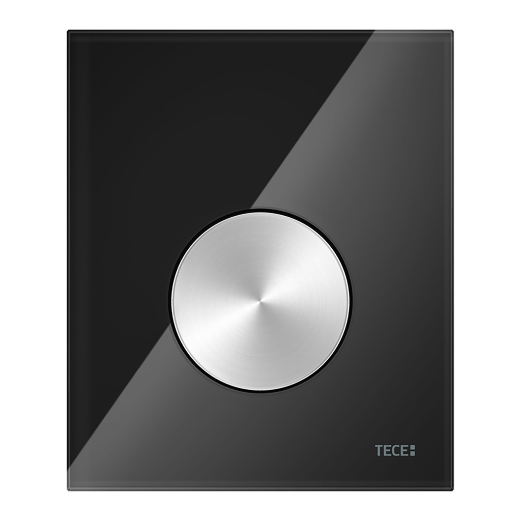 [9242663] TECELOOP GLAS-URINAL-BEDIENPLATTE INKL. KARTUSCHE - GLAS GLÄNZEND SCHWARZ - SCHLÜSSEL AUS GEBÜRSTETEM EDELSTAHL (MIT ANTI-FINGERPRINT)