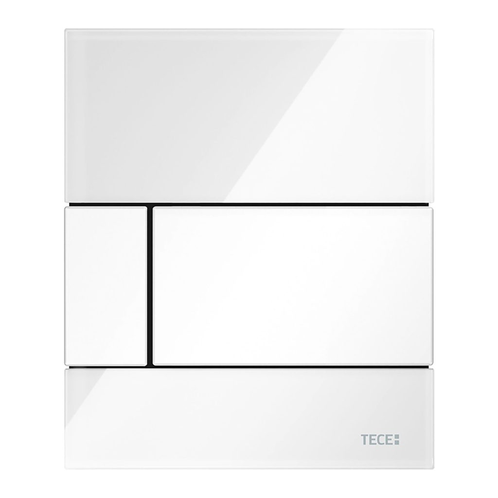 [9242800] TECESQUARE GLAS-URINAL-BEDIENPLATTE INKL. KARTUSCHE - GLAS GLÄNZEND WEISS - SCHLÜSSEL GLÄNZEND WEISS