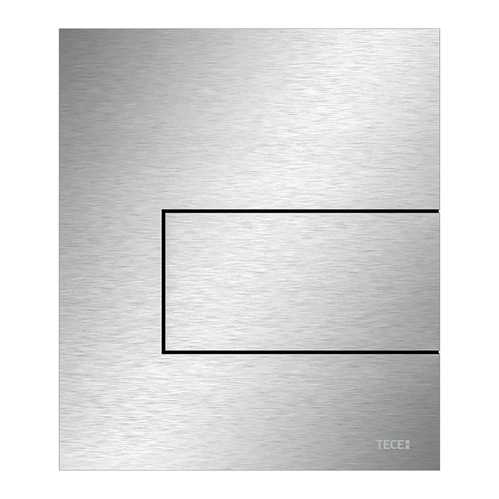 TECESQUARE URINALBEDIENPLATTE AUS METALL INKL. KARTUSCHE – ANTI-FINGERFRINT – GEBÜRSTETER EDELSTAHL