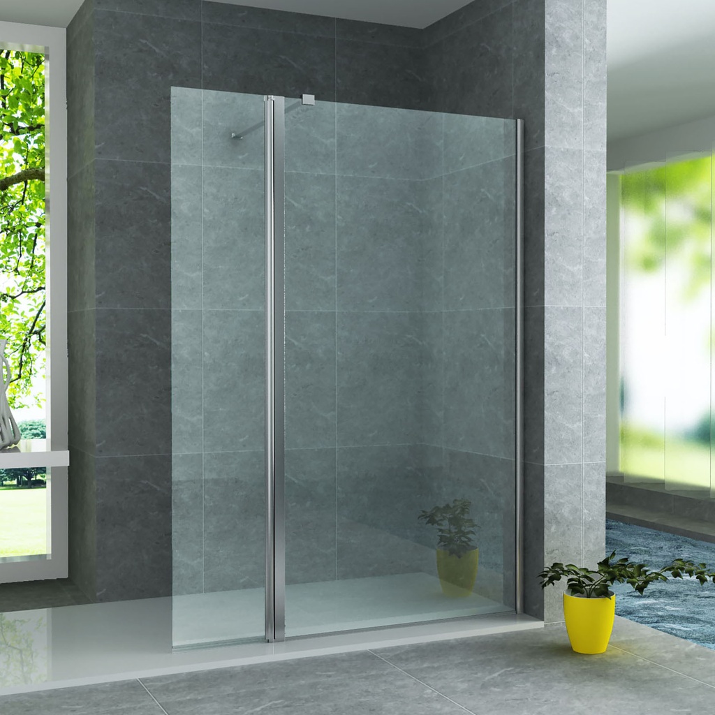 [AP030] SIDEWALL WALK-IN DUSCH - DREHBAR - 300X2000MM - CHROM - KLARES GLAS