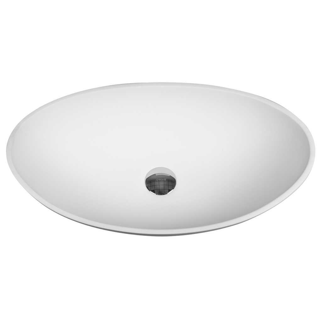 [ATLAS] ATLAS SOLID SURFACE OBERFLÄCHEN-WASCHSCHÜSSEL (57X33X16CM) - WEISS