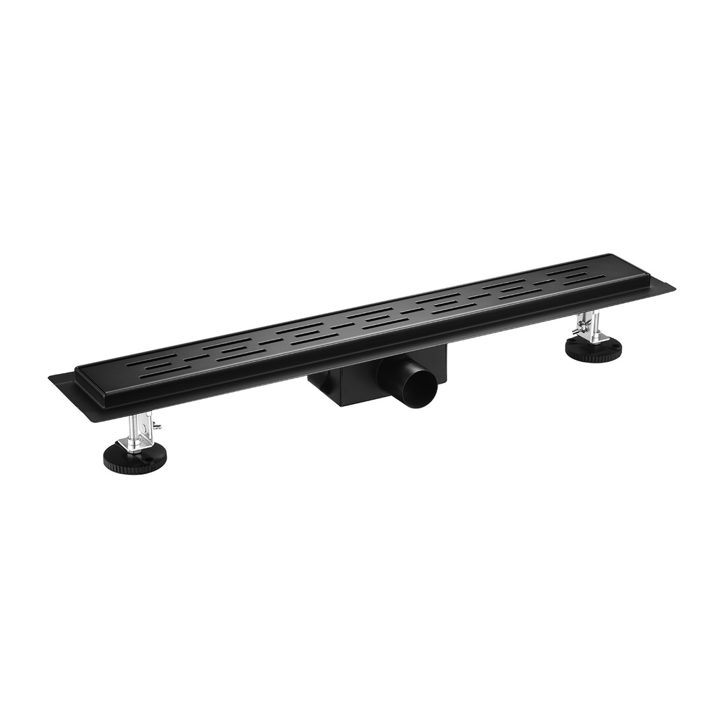 [B090CM] DUSCHKANAL – MIT GITTER – KOMPLETT – 90 CM – MATTSCHWARZ