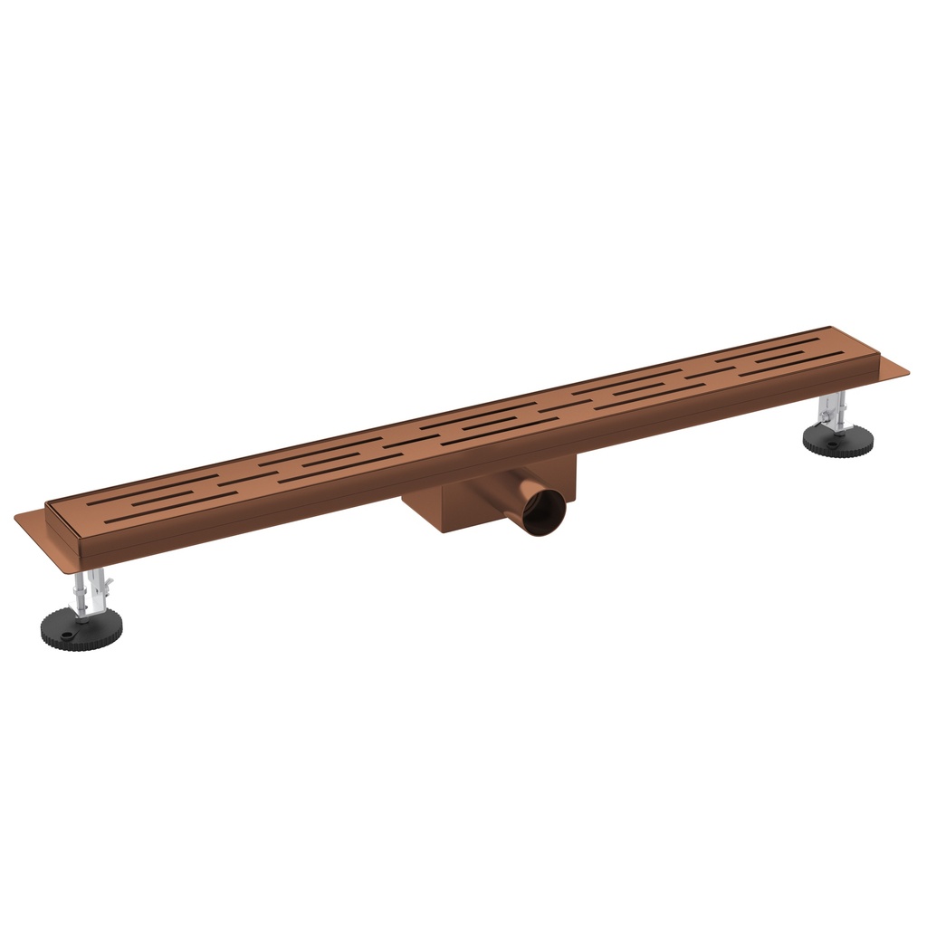 DUSCHRINNE – MIT GITTER – KOMPLETT – 50 CM – GEBÜRSTETES KUPFER