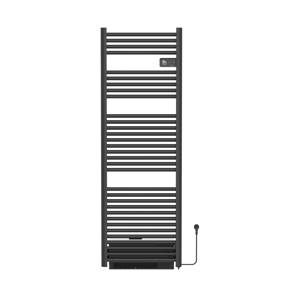 BELRAD ELEKTRISCHER HANDTUCHTROCKNER MIT GEBLÄSE - MIT DIGITAL PROGRAMMIERBAREM THERMOSTAT - SMART WIFI - 1850 W - 1640X540X133 MM - MATTSCHWARZ