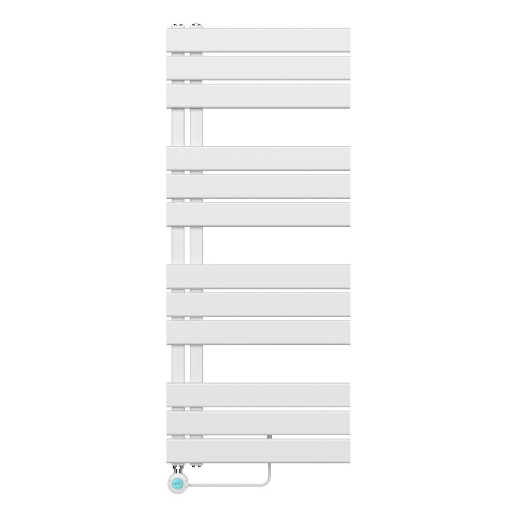 [BUCWE1200500] BELRAD ELEKTRISCHER HANDTUCHTROCKNER - MIT DIGITALEM, PROGRAMMIERBAREM THERMOSTAT - LINKER ANSCHLUSS - 593 W - 1200X500 MM - WEISS