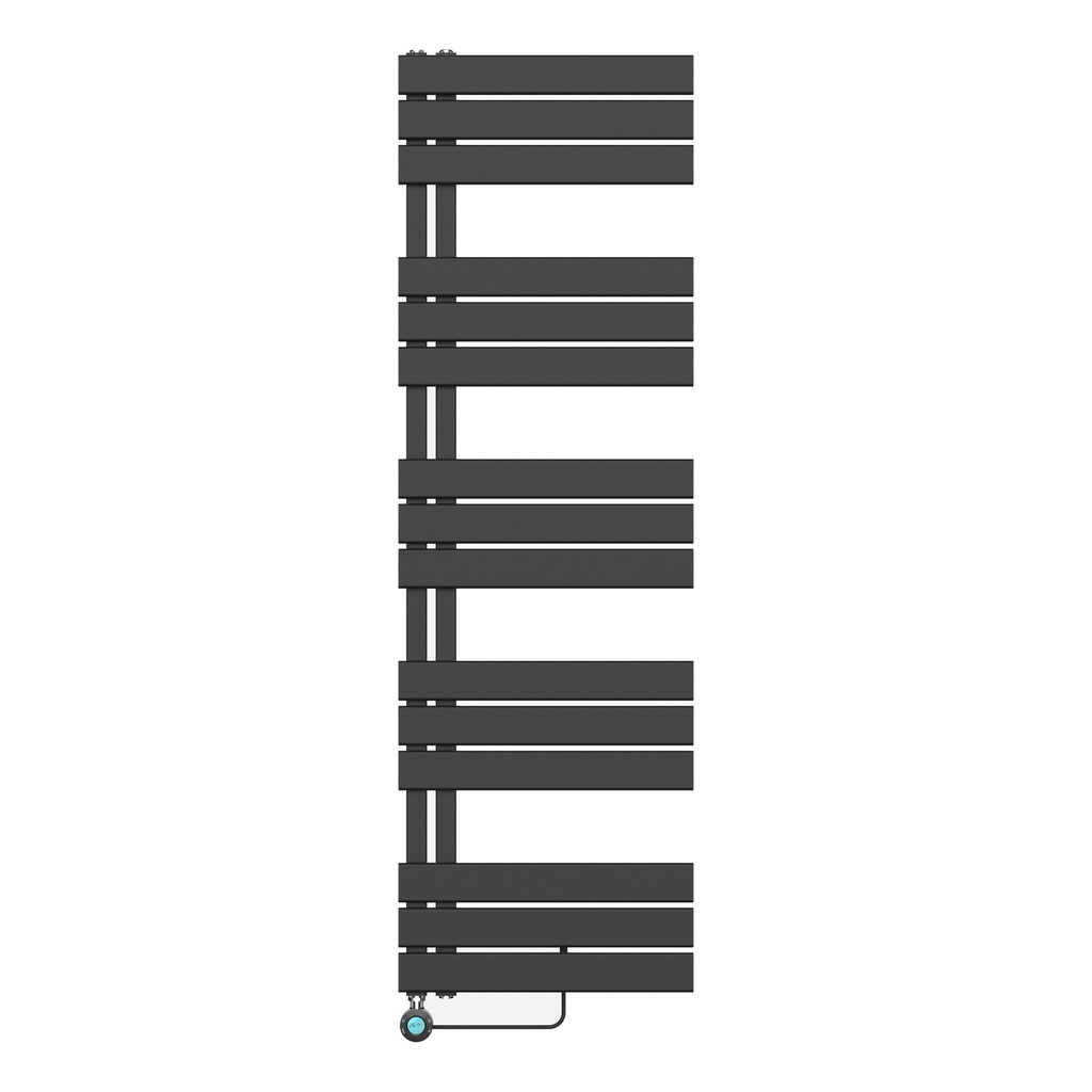 [BUCZE1600500] BELRAD ELEKTRISCHER HANDTUCHTROCKNER - MIT DIGITALEM, PROGRAMMIERBAREM THERMOSTAT - LINKER ANSCHLUSS - 755 W - 1600X500 MM - MATTSCHWARZ