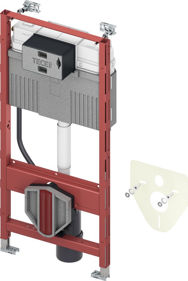 TECEprofil WC-Vorwandelement Mit Uni-Spülkasten, Wandbefestigung Und Schallschutzset – Bauhöhe 1120 mm