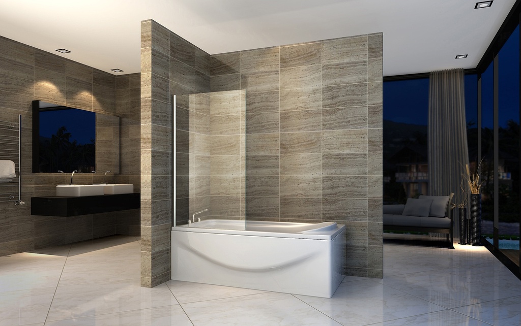 [CR-S031] BADEWANNE – 1-TEILIG – 700X1400MM – CHROM – KLARES GLAS