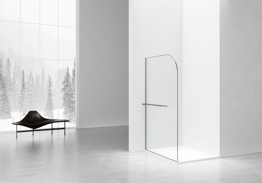 KURVIGE WALK-IN-DUSCHE MIT HANDTUCHHALTER – GEBOGEN – MIT ANTI-KALK-METALLBEHANDLUNG – WENDBAR – 8-MM-SICHERHEITSGLAS – 120X200CM – GUNMETAL – KLARES GLAS