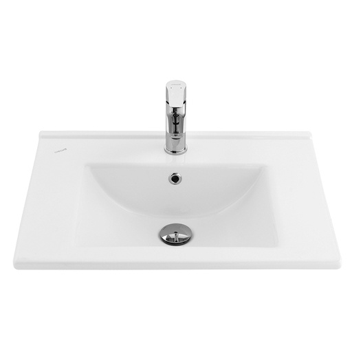 [SU060-00CB00E-0000] Su Waschtisch – 1 Becken – Mit Armaturenloch – Keramik – 60 × 45 cm – Glänzend Weiß