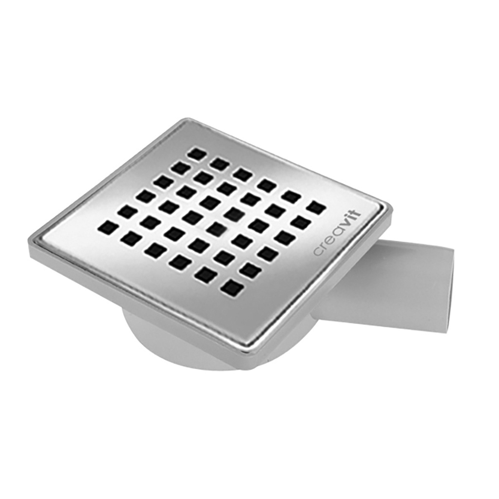 BODENSIPHON AUS PVC MIT INOX-GITTER 15X15