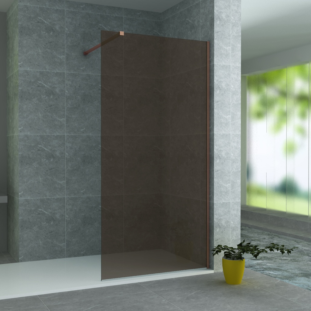 GLASWAND FÜR BEGEHBARE DUSCHE - 1400X2000MM - CHAMPAGNERGLAS