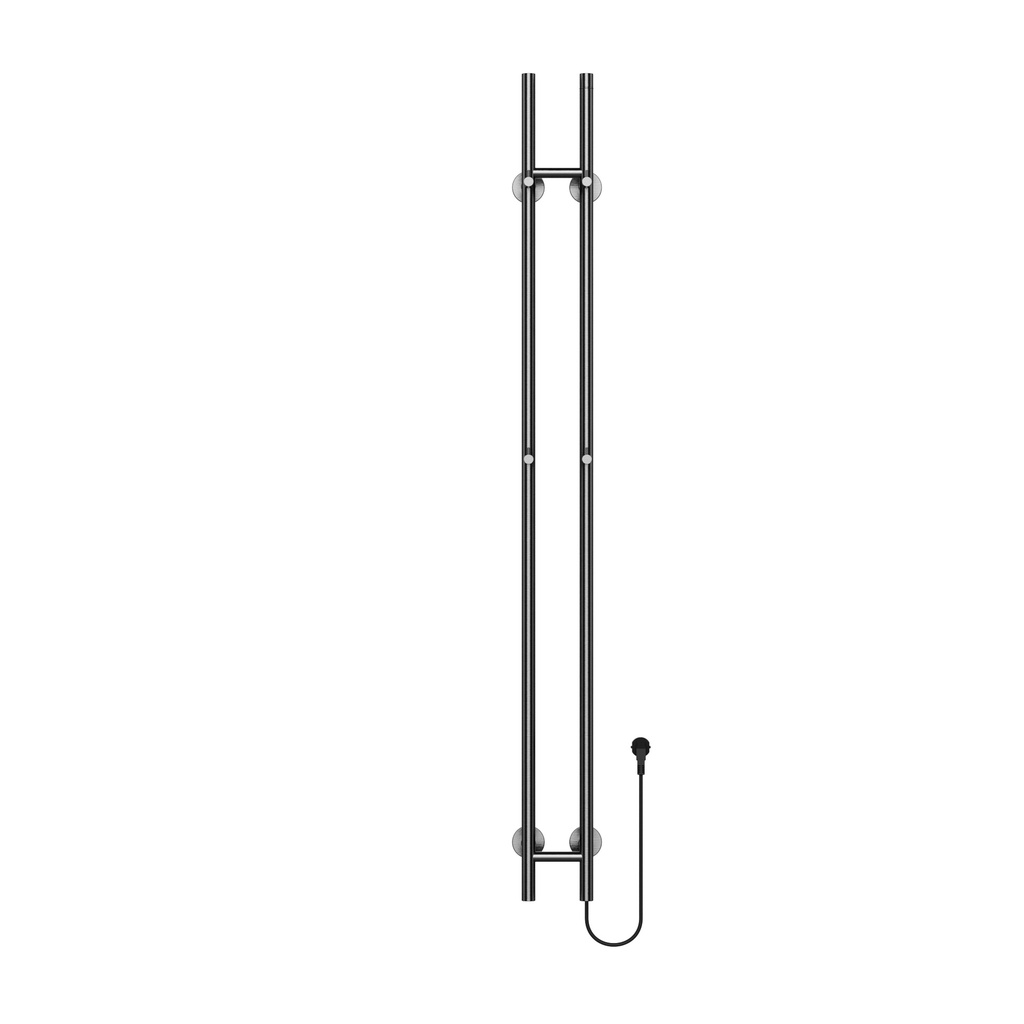 BELRAD HANDTUCHTROCKNER MIT ELEKTRISCHEM STAB – DOPPELT – MIT DIGITALEM, PROGRAMMIERBAREM THERMOSTAT – 120 W – Ø2,5 cm – 150 x 16,8 x 12,7 cm – Rotguss