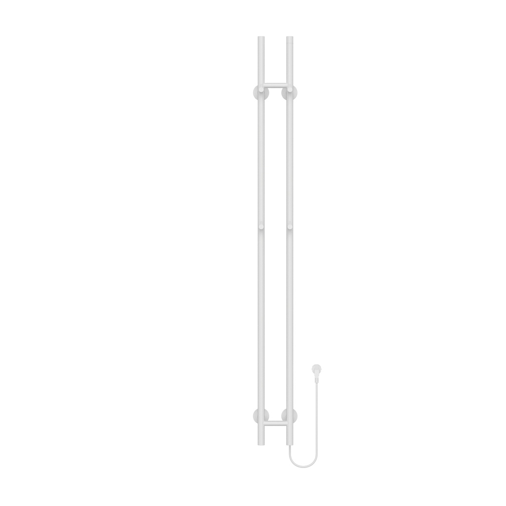[HS1513WH] BELRAD HANDTUCHTROCKNER MIT ELEKTRISCHEM STAB – DOPPELT – MIT DIGITALEM, PROGRAMMIERBAREM THERMOSTAT – 120 W – Ø2,5 cm – 150 x 16,8 x 12,7 cm – glänzendes Weiß