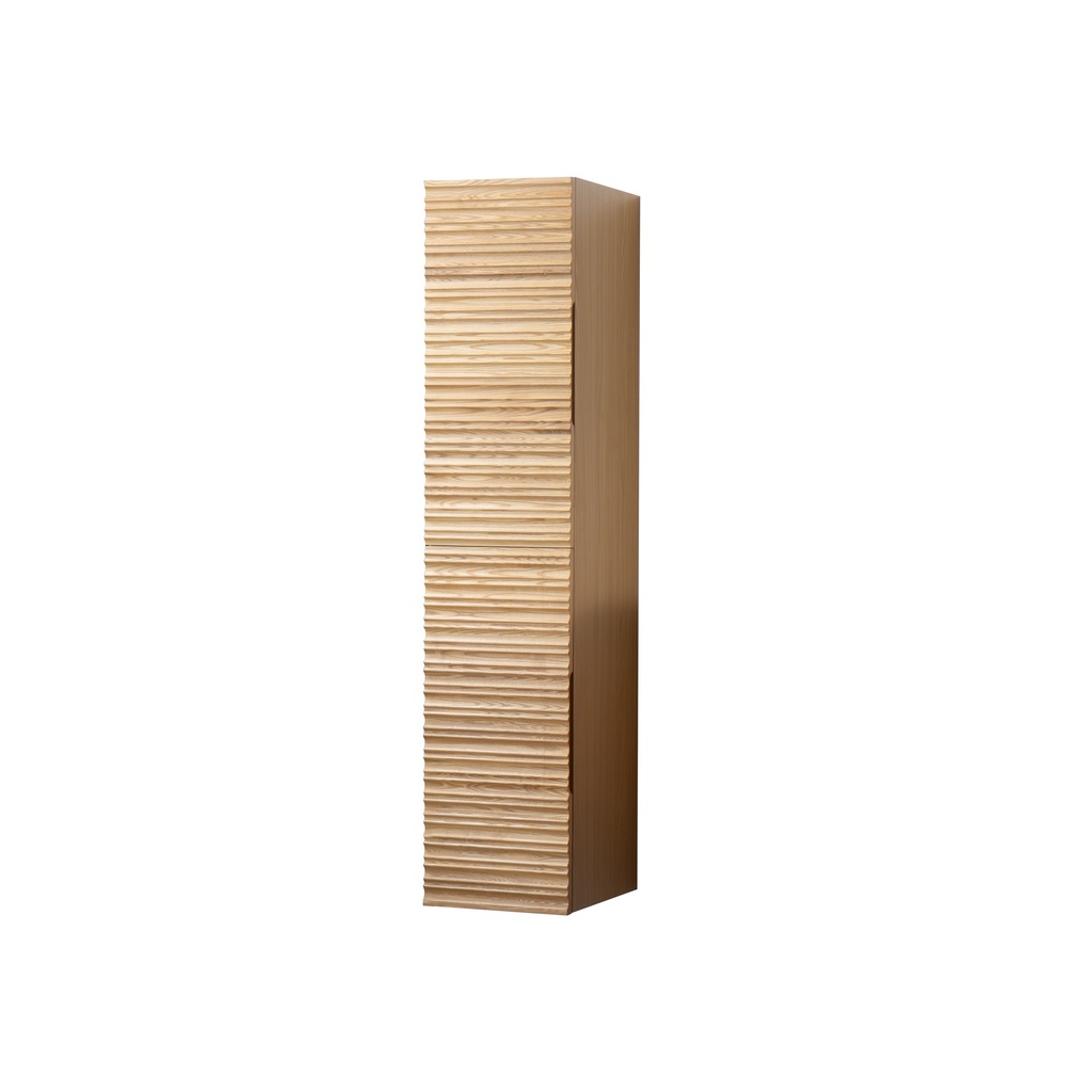 [KAMBD160.01] KAMELLIA SÄULENSCHRANK – 2 TÜREN – GRIFFLOS – SOFT-Close – UMKEHRBAR – 35X160X35 CM – HELLES WALNUSS