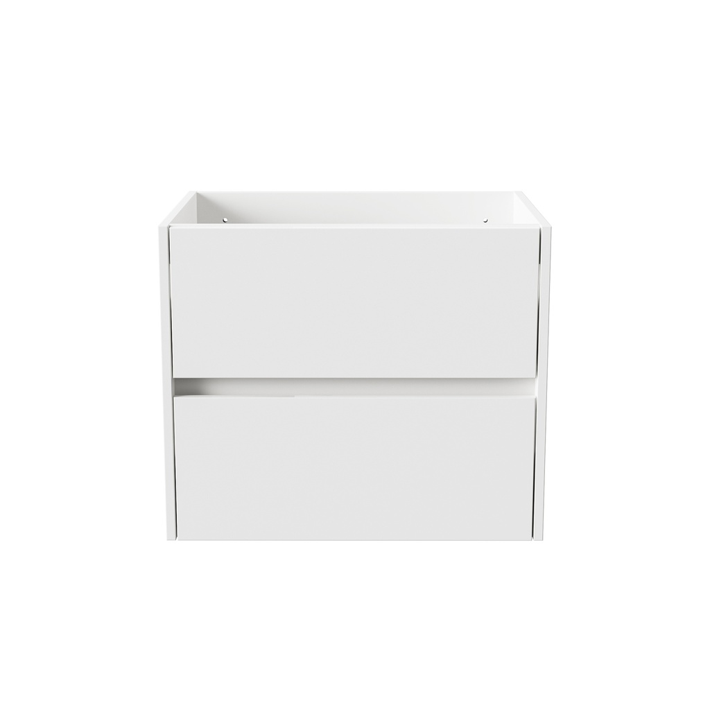 [KEY2428-60] HAYAT WASCHBECKEN-UNTERSCHRANK - 2 SCHUBLADEN - SOFTCLOSE - GRIFFLOS - 59,5X50X45 CM - GLÄNZEND WEISS