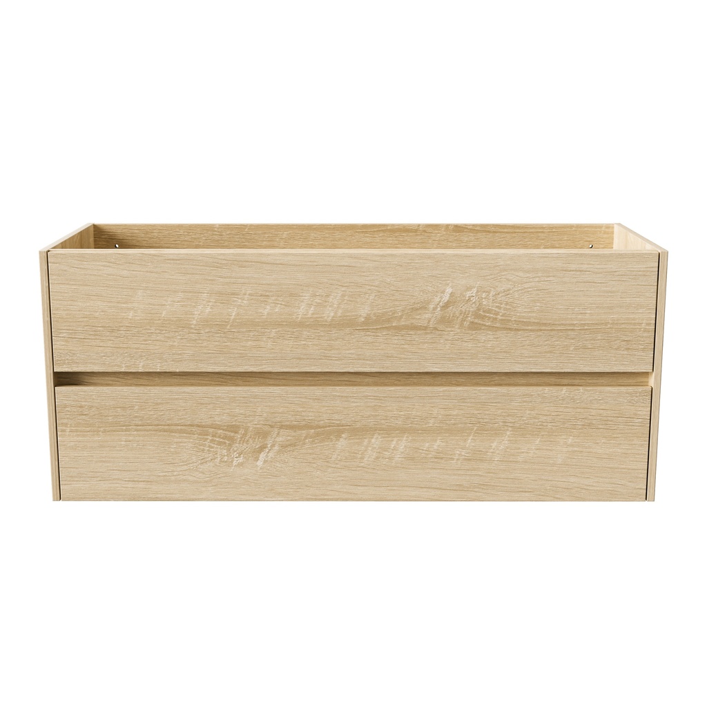 [KEY3480-120] HAYAT WASCHBECKEN-UNTERSCHRANK - 2 SCHUBLADEN - SOFTCLOSE - GRIFFLOS - 119,5X50X45 CM - EICHE