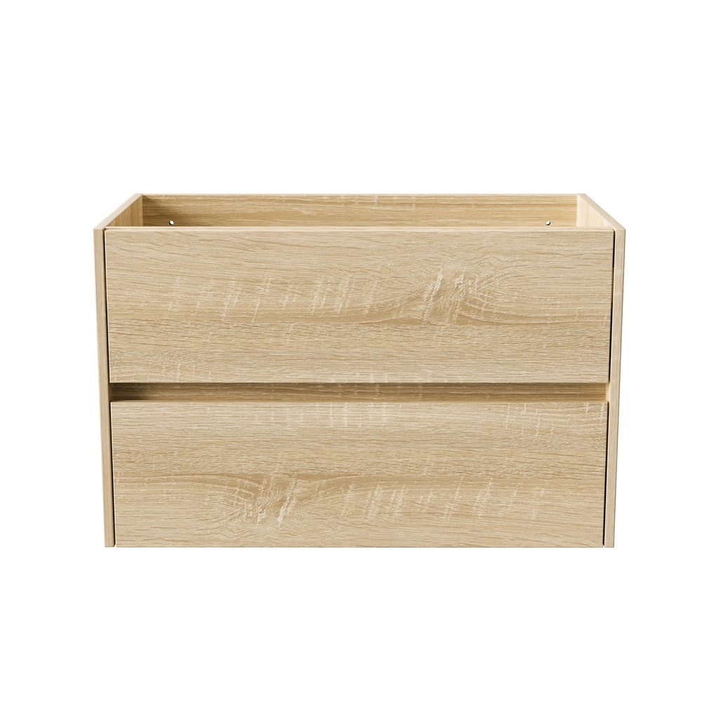 [KEY3480-80] HAYAT WASCHBECKEN-UNTERSCHRANK - 2 SCHUBLADEN - SOFTCLOSE - GRIFFLOS - 79,5X50X45 CM - EICHE