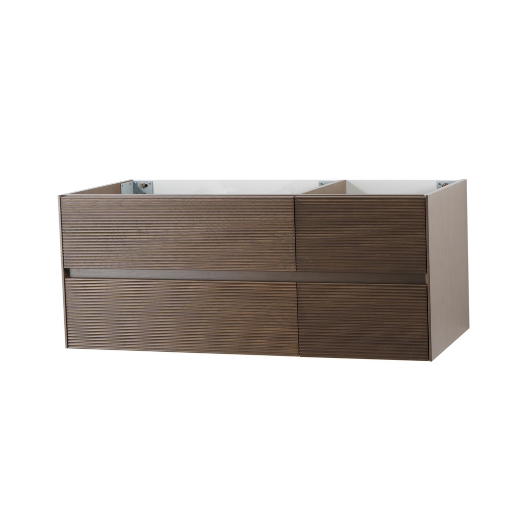 LAYDA WASCHBECKEN-UNTERSCHRANK – 4 SCHUBLADEN – GRIFFLOS – SOFT-Close – 119 x 49 x 52 cm – dunkles Walnussholz