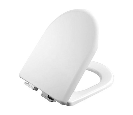 [KC0103.03.0000E] Creavit Amasra WC-Sitz – D-Form – Absenkautomatik – Schnell abnehmbar – Duroplast – Edelstahl-Scharniere – Glänzend Weiß