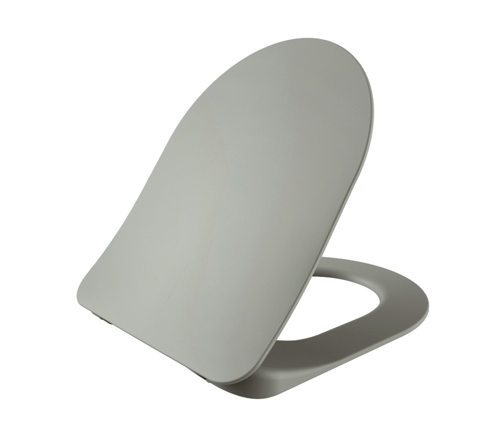 Creavit Duck WC-Sitz – D-Form – Slim-Design – Absenkautomatik – Schnell abnehmbar – Duroplast – Edelstahl-Scharniere – Kühlgrau
