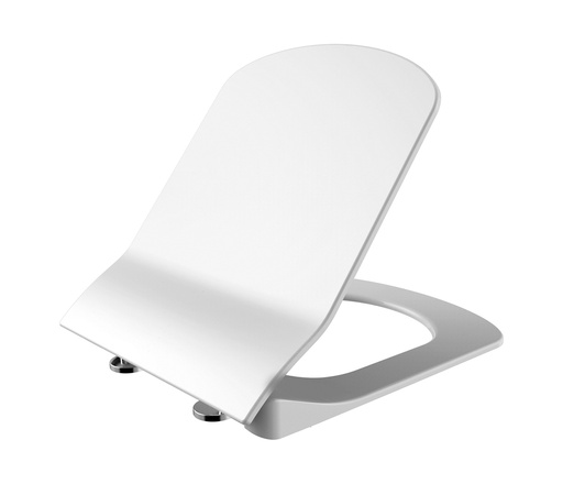 [KC1103.01.0000E] Creavit Elegant WC-Sitz – D-Form – Absenkautomatik – Schnell abnehmbar – Duroplast – Edelstahl-Scharniere – Glänzend Weiß