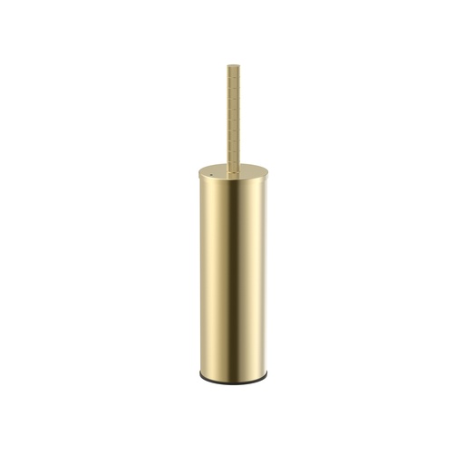 [PRM8800-BG] STRIA WC-BÜRSTE MIT HALTER – GRIFF MIT RAFFINIERTER RIDGE-STRUKTUR – HÄNGEND UND STEHEND – MIT KUNSTSTOFF-INNENTOPF – GEBÜRSTETES GOLD (PVD)