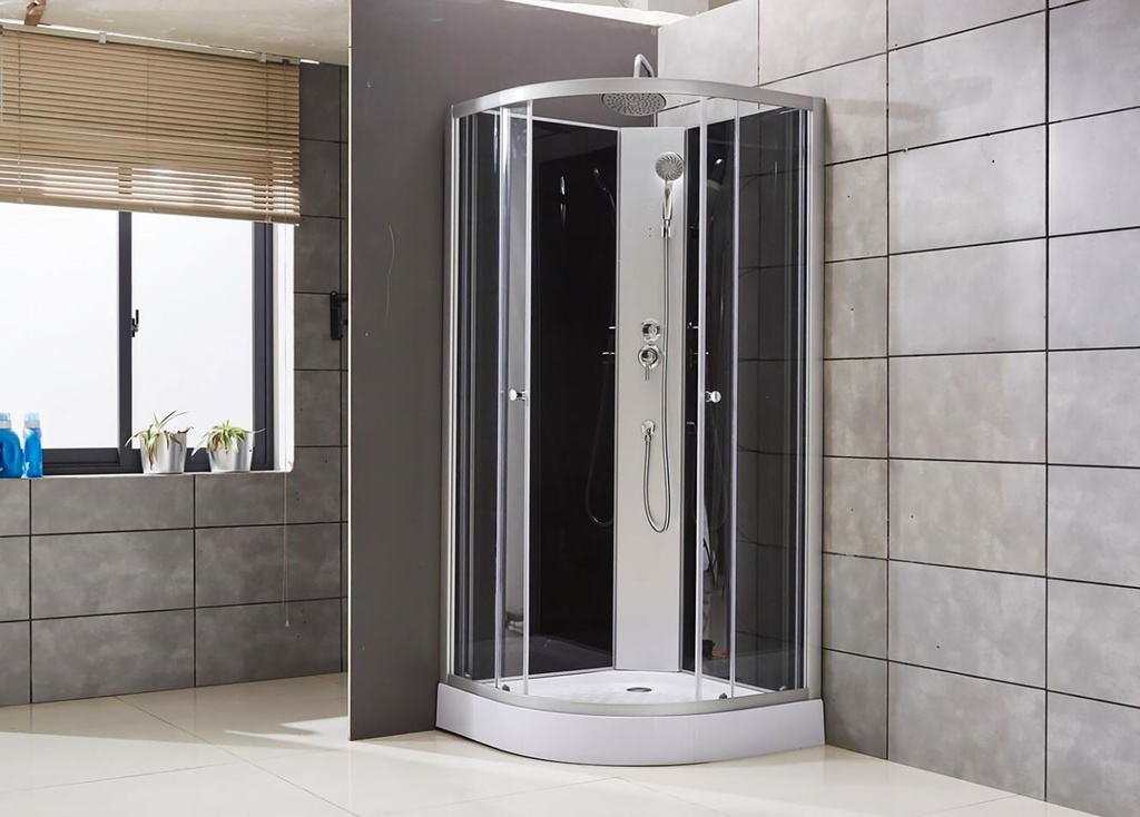 DUSCHWANNE FÜR KOMPLETTE DUSCHKABINE VIERTELRUND SK2401_KIT - 90X220X90 CM - TEIL 3/3