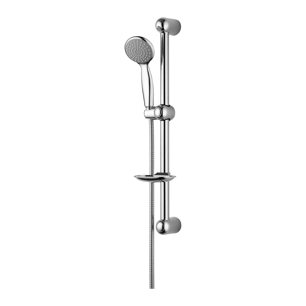 NEUES MONO-DUSCHE-SEITENSTANGEN-SET KOMPLETT – MIT HANDBRAUSE 1 FUNKTION, BRAUSESCHLAUCH AUS METALL UND SEIFENHALTER – CHROM