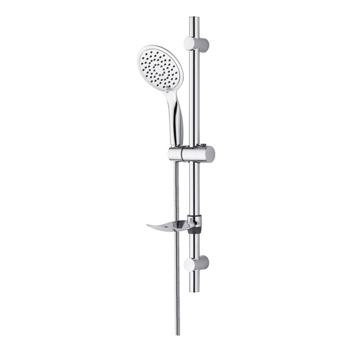 [TM51075] SLIM DUSCHSEITENSTANGEN-SET KOMPLETT – MIT HANDBRAUSE, BRAUSESCHLAUCH AUS METALL UND SEIFENHALTER – CHROM