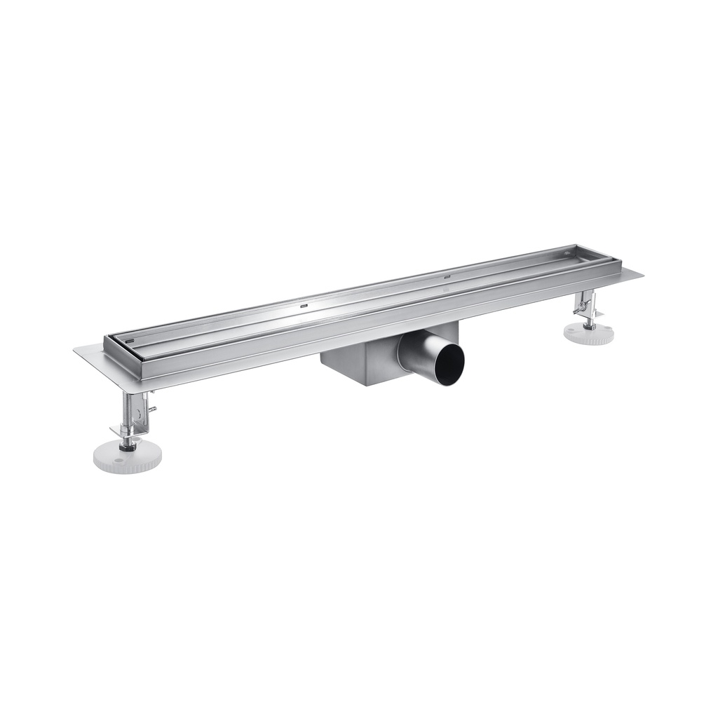 [TR070CM] DUSCHKANAL – MIT FLIESENGITTER – 70 CM – GEBÜRSTETER EDELSTAHL