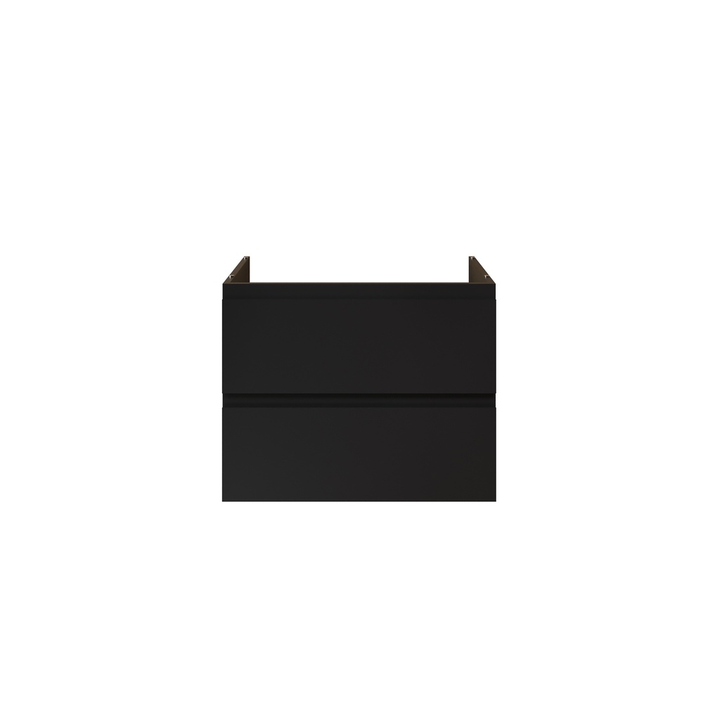 SALLY XL WASCHBECKEN-UNTERSCHRANK - 2 SCHUBLADEN - SOFTCLOSE - GRIFFLOS - 76X60X45,3 CM - MATTSCHWARZ