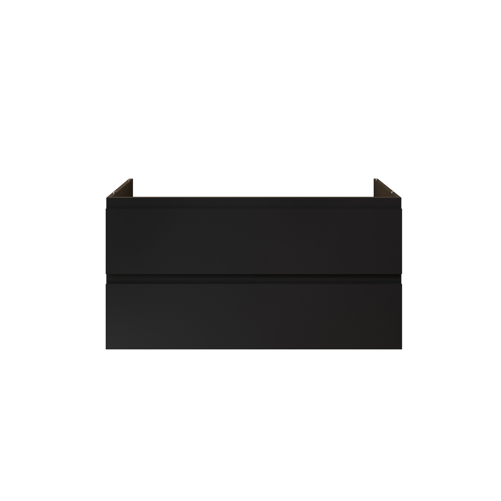 SALLY XL WASCHBECKEN-UNTERSCHRANK - 2 SCHUBLADEN - SOFTCLOSE - GRIFFLOS - 118X60X45,3 CM - MATTSCHWARZ