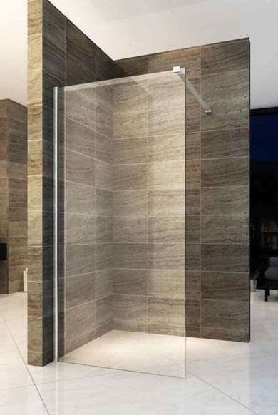WALK-IN-DUSCHE – 800X2000MM – CHROM – KLARES GLAS