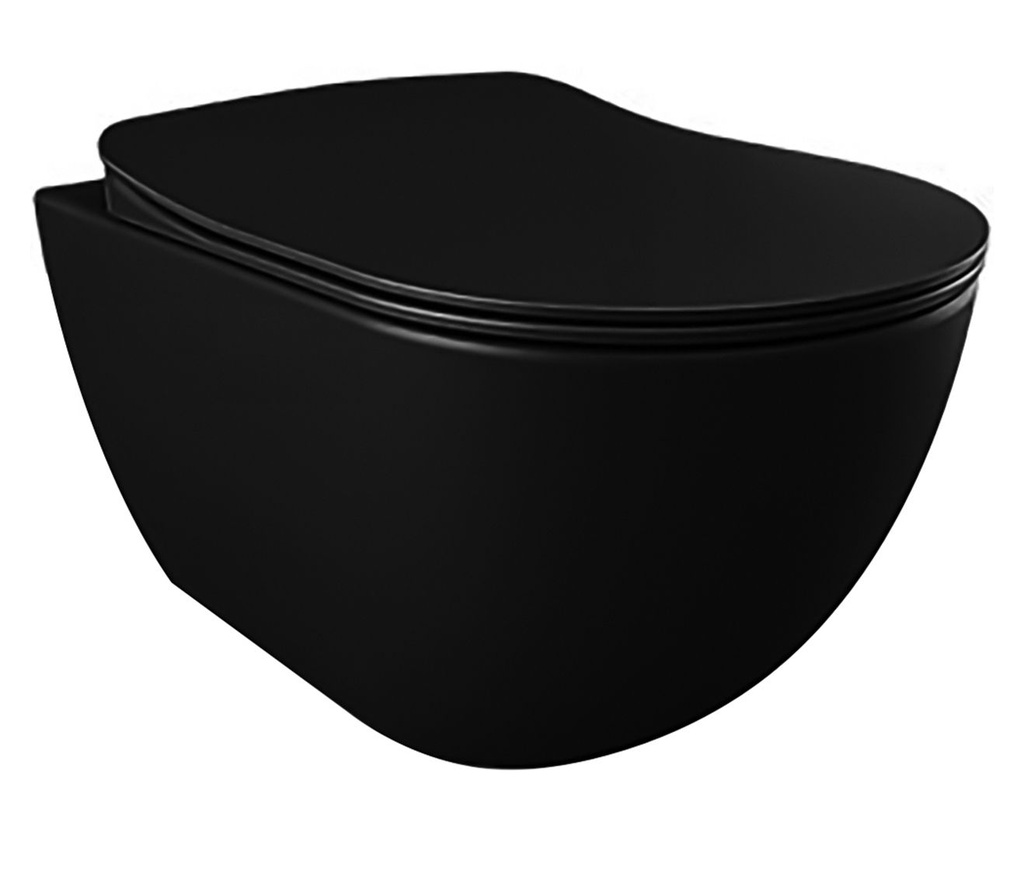 DESIGN-HÄNGE-WC – MATTSCHWARZ