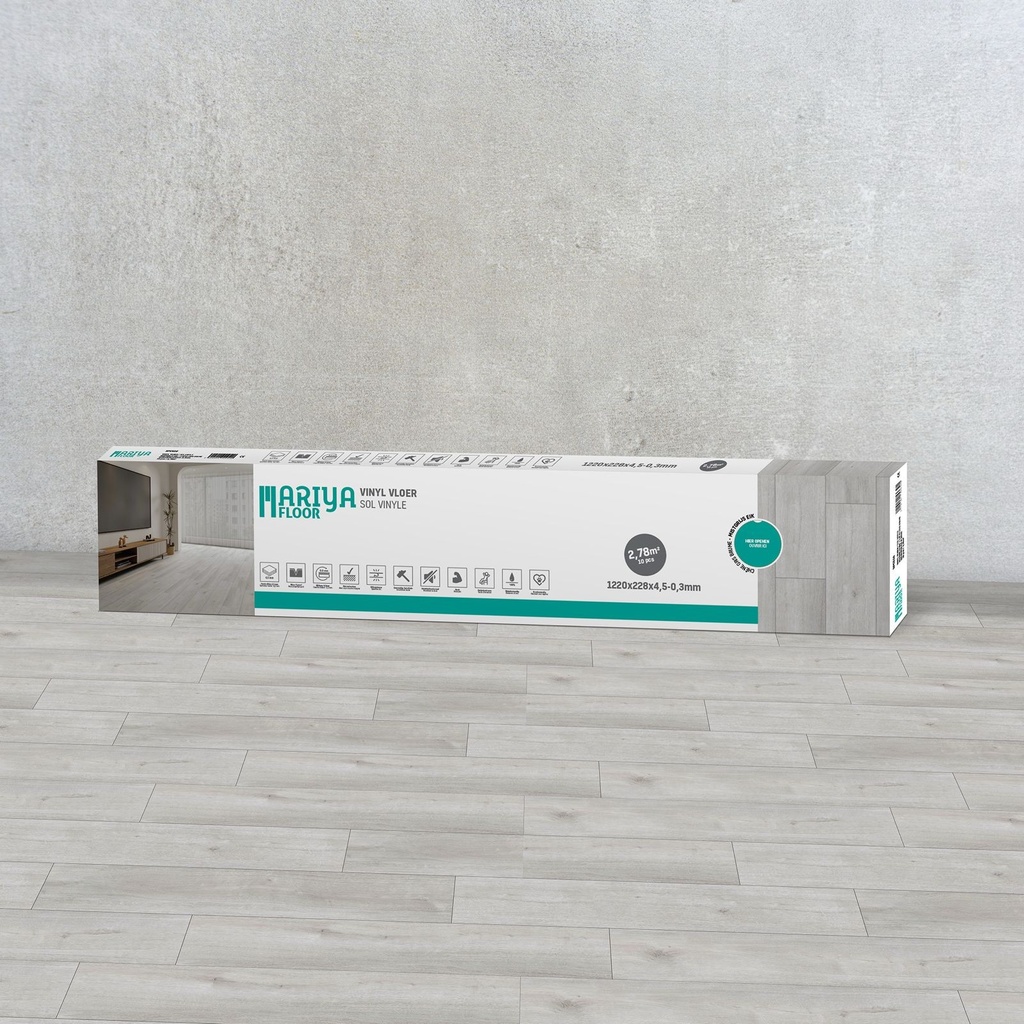 [CO.SPC516] Ariya SPC-Boden Nebelgraue Eiche 1220 x 228 x 4,5 mm