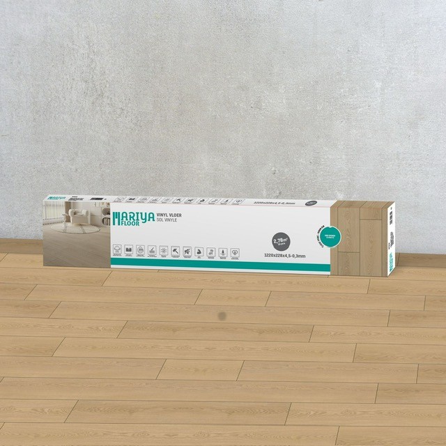 [CO.SPC518] Ariya SPC-Boden Elfenbein-Eiche 1220 x 228 x 4,5 mm