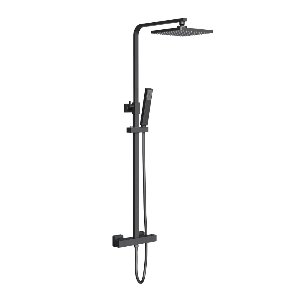 [OPT2B] Optima Quadro Regenduschset thermostatisch - Mattschwarz
