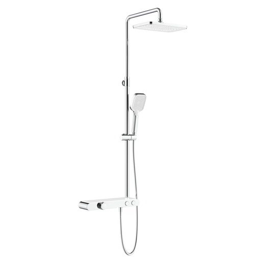 [LPT1] Thermostat-Duscharmatur mit Ablage - Chrom/Weiß